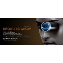 A4TECH PK-910H Internet Kamera , 1080P Full Hd, 16MP, Mikrofonlu, 9.4 x 3.71 x 5.79 Cm, Usb, Gümüş/s