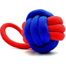 Tasma Market Ultra Sağlam Diş Ipli Stres Topu Köpek Oyuncağı Kırmızı-Lacivert