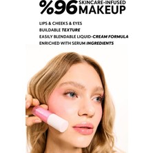 Cream Co. Allık Ruj Göz Farı Glow Tint Radiant Pink, Nemlendirici Makyaj, 505 Pembe, Hyaluronik Asit