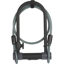 YUL2C/13/230/1 Yüksek Güvenlikli Kablolu U Bisiklet Kilidi, Siyah/gri