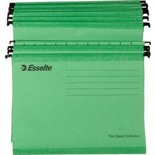 Esselte Klasik Askılı Dosya, A4, Yeşil, 25'li Paket, Sekmeler Dahil, 90318