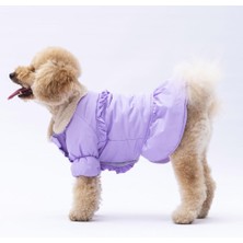 Pawstar Lila Polarlı Su Geçirmez Küçük Irk Köpek Yağmurluğu (L)