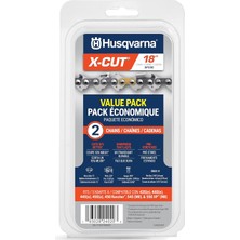 Husqvarna X-Cut SP33G 18 Inç Elektrikli Testere Zinciri, 2'li Paket, 0,000 cm Adım, 0,50 Inç Ölçer,
