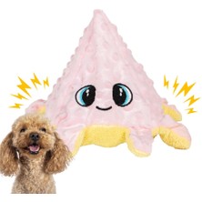 Proud Wave Ahtapot Köpek Oyuncağı Peluş Zilli Vikvikli Çift Taraflı Çekiştirme Oyuncağı (Pembe-Sarı)