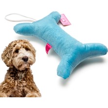 Kemik Peluş Köpek Oyuncağı Çekiştirmeli Diş Kaşıma Diş Sağlığı Büyük Kemik (Mavi)