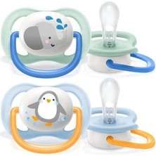 Avent Ultra Air Emzik, Erkek Bebekler Için 0-6 Ay, 2’li Paket, Ortodontik Silikon, Geniş Hava Delikl