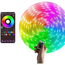 Amber LED Pixel Rgb Magic Peri Işık - 5V USB Girişli, Bluetooth Uygulamalı, Uzaktan Kumandalı, Müziğ