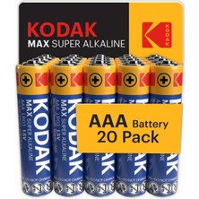 Kodak Max 20 Adet Alkalin Ince Pil-Aaa-Shrink