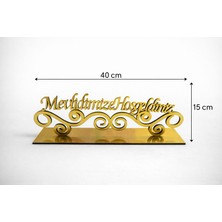 40'a 15 cm cm Gold Pleksi Mevlütümüze Hoşgeldin| Hac Umre Yeni Doğan Süsü