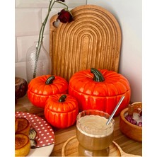 Feyza Design 3 Boy Porselen Bal Kabak Dekorasyon ve Sunumluk Seti, Çok Amaçlı Kavanozlar