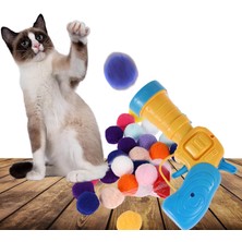Interaktif Kedi Oyun Tabancası, Peluş Top Atan Interaktif Kedi Oyun Tabancası - (Hediye Peluş Toplar