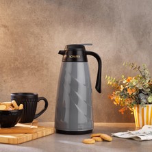 Schafer Mimoza 1,5 L Gri Cam Termos Sızdırmaz Tasarım ile Mutfak İçin Pratik Çözüm