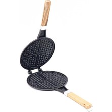 Taşhan Döküm Waffle Tavası Ahşap Kulp Siyah
