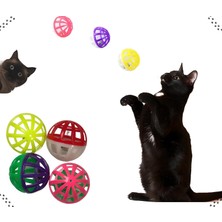 Çıngıraklı Kedi Topu, Evcil Hayvan Çıngırak Zilli Ses Çıkaran Kedi Köpek Eğlence Oyuncağı 2 Adet