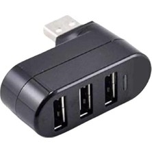 3 Port 180 Dirsek USB Hub Çoğaltıcı Çoklayıcı USB 2.0 Çoklama