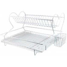 Feyza Design Paslanmaz Çelik Beyaz 2 Katlı Tabaklık, Modern ve Şık Tasarım