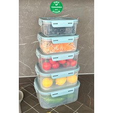 Feyza Design Vakumlu Saklama Kabı Seti 1300 Ml, 5'li, Gıda Güvenli ve Kullanışlı