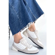 Trivogue Jawen Gri Nubuk Beyaz Detaylı Spor Ayakkabı