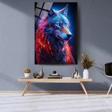 Glitglass Cam Tablo Renkli Parlayan Kurt Paneli