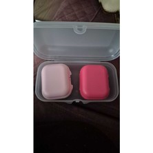 Feyza Design Dikdörtgen Taşıma Kabı Çiftli Set Beyaz ve Pembe