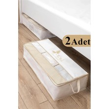 A&A 2 Adet Premium Baskılı Pencereli Baza Altı Düzenleyici Hurç 70X32X20 Baskılı Premium Özel Kumaş