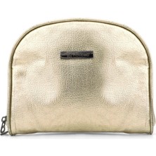 Özgürce Parlak Altın Renkli Çift Ebat Taşınabilir Alışveriş Çantası