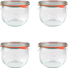 Feyza Design Cam Saklama Kabı Seti, 580 Ml, 4'lü, Şık ve Kullanışlı Mutfak Ürünü
