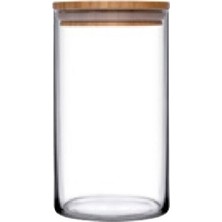 Feyza Design Bambu Kapaklı Saklama Kabı Seti, 1480 Cc, 4'lü, Dayanıklı ve Şık Tasarım