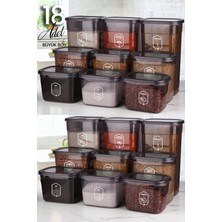 Feyza Design 18'li Geniş Moly Saklama Kabı Seti, Sert Kapaklı, Çok Amaçlı