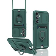 Indispensablely Galaxy A16 5g Kılıf Zuma Kartvizitli Yüzüklü Silikon - Yeşil