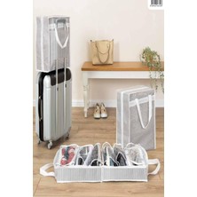 A&A Çizgili 6 Bölmeli Seyahat Tipi Ayakkabı Hurcu Organizer Seyahat ve Plaj Çantası Valiz Düzenleyici