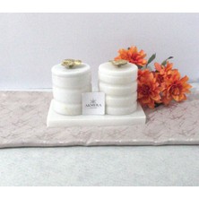 Feyza Design Şık 3 Parça Mermer Baharatlık Seti, Ev ve Mutfak Dekorasyonuna Uygun