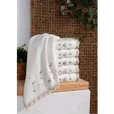 Arliva Home Bukle Nakışlı 6 Lı 30X50 %100 Pamuklu Meltem  Mutfak Havlusu