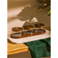 Feyza Design Ahşap Saklama Kabı Seti 3'lü, Güzel ve Şık Tasarım, Dayanıklı Malzeme