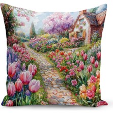 Bertille Home Ilkbahar Serisi Çift Tarafı Dijital Baskılı Kırlent Kılıfı (Spring Easter Paskalya)