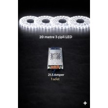 ZMR Lumıxa 3 Çipli 20 Metre Beyaz LED + 21 Amper Trafo