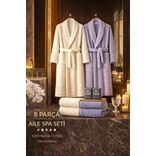8 Parça %100 Pamuk Üretim Premium Lüks Bornoz Seti Özel Çantalı