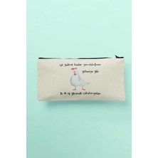 Özgürce Iş Yerinde Kullanım Için Eğlenceli Baskılı Bez Makyaj ve Kalem Çantası