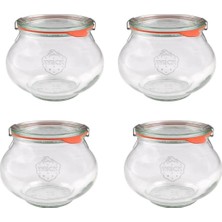 Feyza Design Şık 4'lü 1062 ml Dekoratif Kavanoz Seti, Ev ve Mutfak Dekorasyonu