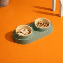 Çift Bölmeli Evcil Hayvan Mama ve Su Kabı