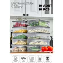 Feyza Design Pratik ve Şık 10'lu Saklama Kabı Seti, Gri, Mikrodalga ve Derin Dondurucu Uyumlu
