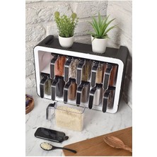 Feyza Design 12'li Baharatlık Takımı, Kendinden Kaşıklı ve Yapışkanlı Stand