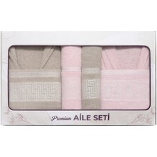 6 Parça Aile Seti Pamuklu Bornoz Seti Kadın&erkek
