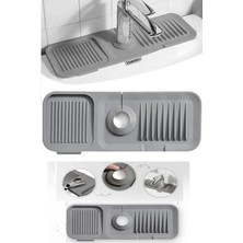 Akinco Elastik Mutfak Banyo Musluk Matı Düzenleyici Kaydırmaz Taban Organizer Lavabo Kenar Matı