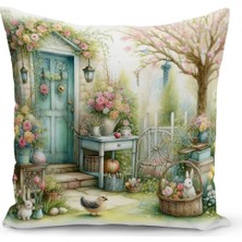 Bertille Home Ilkbahar Serisi Çift Tarafı Dijital Baskılı Kırlent Kılıfı (Spring Easter Paskalya)