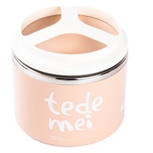 Feyza Design Pembe Paslanmaz Çelik 1l Yemek Taşıma Kabı - Şık ve Sağlıklı Tasarım