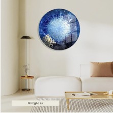 Glitglass Modern Yuvarlak Cam Tablo | Enerjik Soyut Desen | 4 mm Temperli Cam