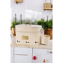 Feyza Design Oval Metal Patates ve Soğan Kovası, 2 Bölmeli ve Sarımsaklı Mutfak Düzenleyici