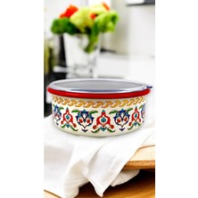 Feyza Design Sağlam ve Şık 18 No Emaye Saklama Kabı, Dayanıklı ve Kullanışlı Tasarım