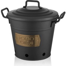 Feyza Design Şık Siyah Gold Patates ve Soğan Kovası, Ev Dekorasyonuna Zarif Dokunuş